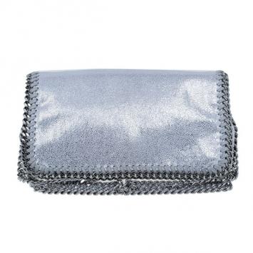 Stella McCartney Silver Faux Leather Falabella Clutch