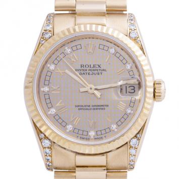 Rolex Silver and Gold 18K Yellow Gold DateJust Women's Wristwatch 31MM