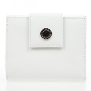 Bvlgari White Compact Flap Wallet