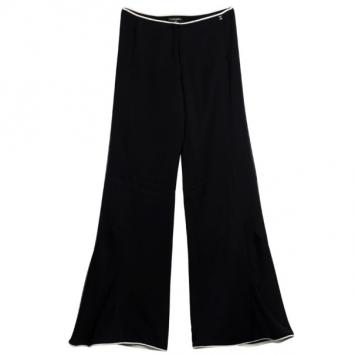 Chanel Black Silk Stretch Bellbottoms