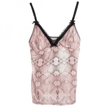 Just Cavalli Pink Sleeveless Snake Printed Camisole M