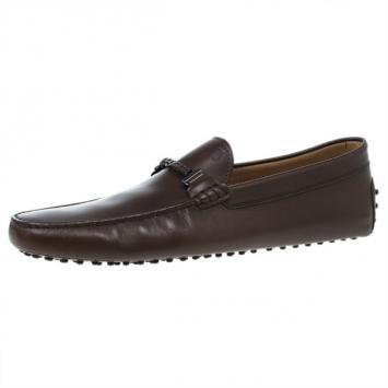 Pre Owned Tod's Brown Leather Loafers Size 46