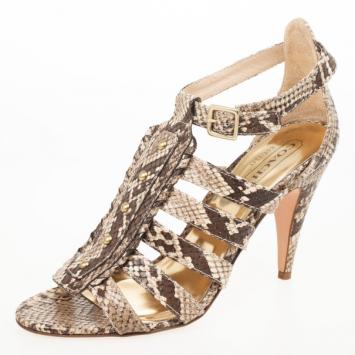 Coach Sarafina Strappy Snakeskin Sandals Size 38.5