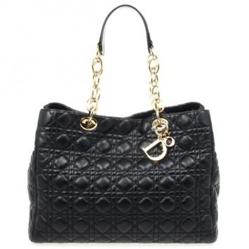 Christian Dior Black Cannage Soft Large Shopping Tote
