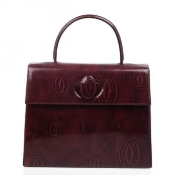Cartier Burgundy ‘Happy Birthday’ Top Handle Bag