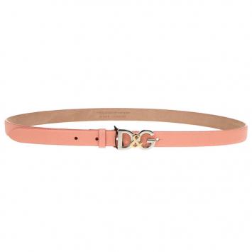 Dolce and Gabbana Coral Leather Logo Belt 85 CM