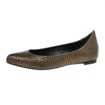 McQ by Alexander McQueen Bronze Embossed Ballet Flats Size 37
