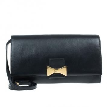 Chloe Black Leather Bobbie Clutch
