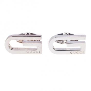 Pre Owned Gucci Sterling Silver Long G Cufflinks