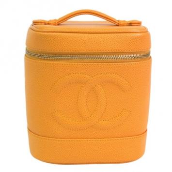 Chanel Orange Caviar Vanity Flap Bag