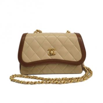Chanel Brown Calfskin Flap Shoulder Bag