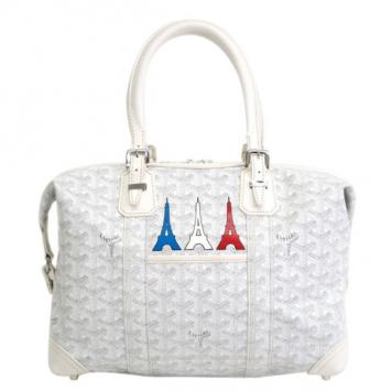 Goyard White Boeing 30 Eiffel Tower Boston Bag
