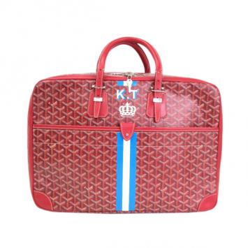 Goyard Red Canvas Travel Luggage