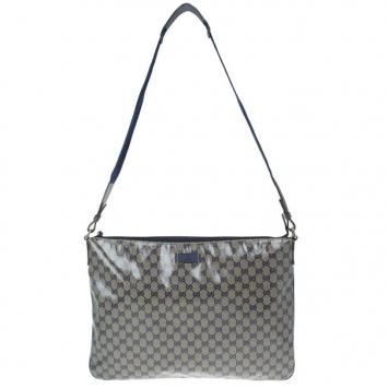 Gucci Blue GG Coated Canvas Large Crossbody