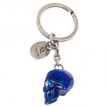 Pre Owned Alexander McQueen Blue Pendant Skull Keyring