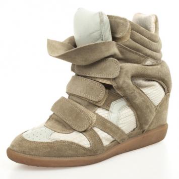 Isabel Marant Beige Bekett Wedge Sneakers Size 38