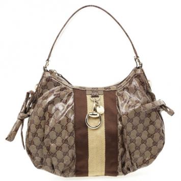 Gucci Beige GG Crystal 'Gucci By Gucci' Medium Hobo