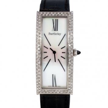 Barthelay White Diamond Fond Acier Womens Wristwatch 22 MM