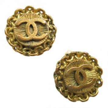 Chanel Vintage CC Gold-Plated Earrings
