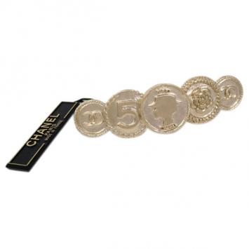 Chanel Icon Champagne Gold Barette Hair Accessory