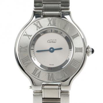 Cartier Silver Stainless Steel 21 Must de Cartier Women’s Wristwatch 27.5MM