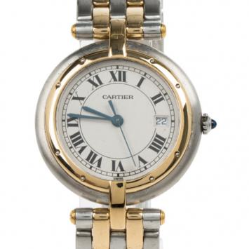 Cartier Cream 18K Yellow Gold and Stainless Steel Vendome Women's Wristwatch 27.5MM