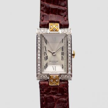 Robergé Orion 18k White Gold Leather Womens Wristwatch 17MM