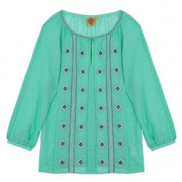 Tory Burch 'Lucille' Embroidered Top M