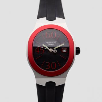 Pre Owned Robergé Black Altair Aluminum Mens Wristwatch 36 MM 