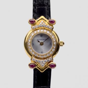 Robergé Classic 18K Yellow Gold Diamond Womens Wristwatch 20 MM