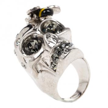 Alexander McQueen Bee Skull Ring Size 50.5