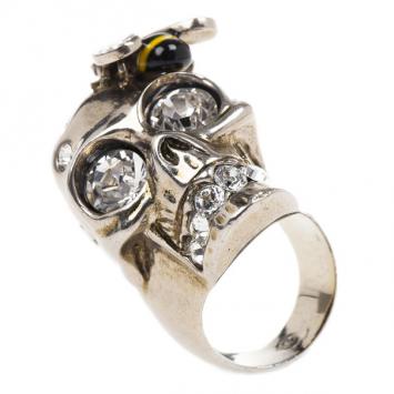 Alexander McQueen Bee Skull Ring Size 54.5