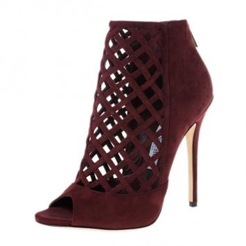 Jimmy Choo Dane Claret Lattice Peep Toe Booties Size 38.5