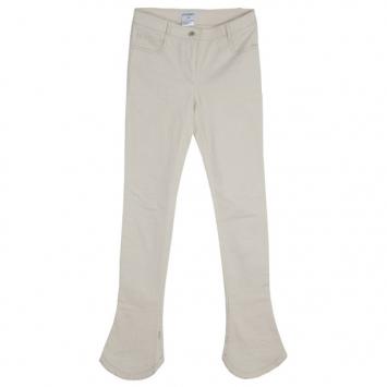 Chanel White Trousers With Embroidered Back Pocket Detail S