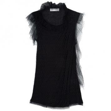 Valentino Black Floral Embellished Top S
