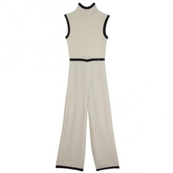 Chanel Cream Turtleneck Jumpsuit S