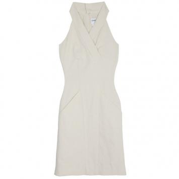 Chanel Off-White Collared Dress M