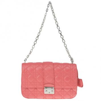 Dior Coral Pink Leather Medium Miss Dior Bag