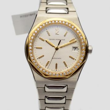 Pre Owned Girard Perregaux Laureato 18K Gold SS Diamonds Mens Wristwatch 38 MM