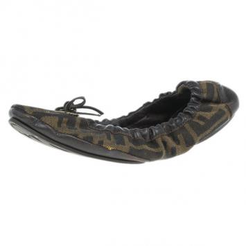 Fendi Tobacco Zucca Canvas Ballet Flats Size 38