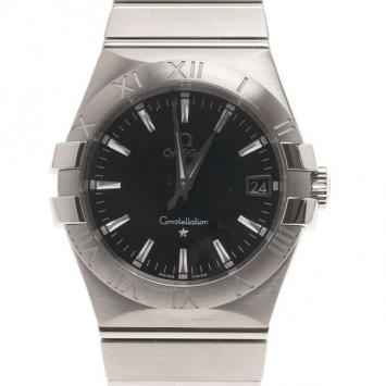 Pre Owned "Omega Black Stainless Steel Constellation Men's Wristwatch 36MM