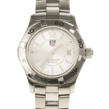 Tag Heuer White Stainless Steel Aquaracer Women's Wristwatch 29MM