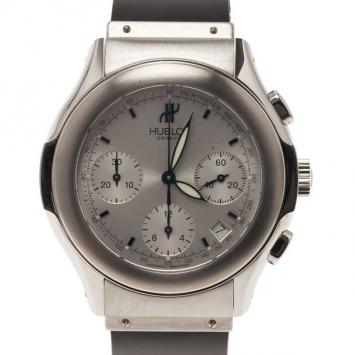 Pre Owned Hublot Silver Stainless Steel Fusion Men's Wristwatch 38MM