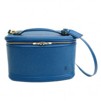 Pre Owned Louis Vuitton Blue Epi Leather Nice Toledo Vanity Bag