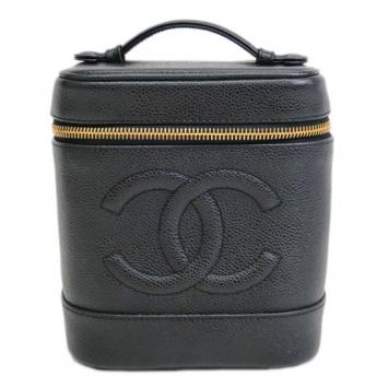 Pre Owned Chanel Black Caviar Vanity Bag
