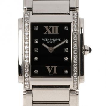 Patek Philippe Black Stainless Steel Twenty 4 Women's Wristwatch 26MM