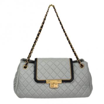 Chanel Grey Lambskin 2.55 Flap Hobo