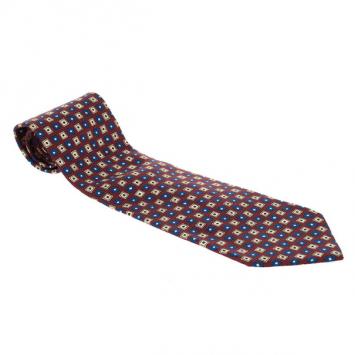 Pre Owned Valentino Red Printed Silk Tie