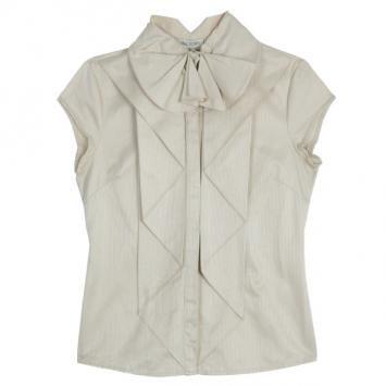 Zac Posen Ruffle Short Sleeve Top M