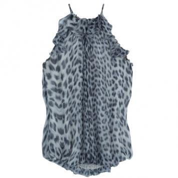 Roberto Cavalli Animal Print Halter Top M